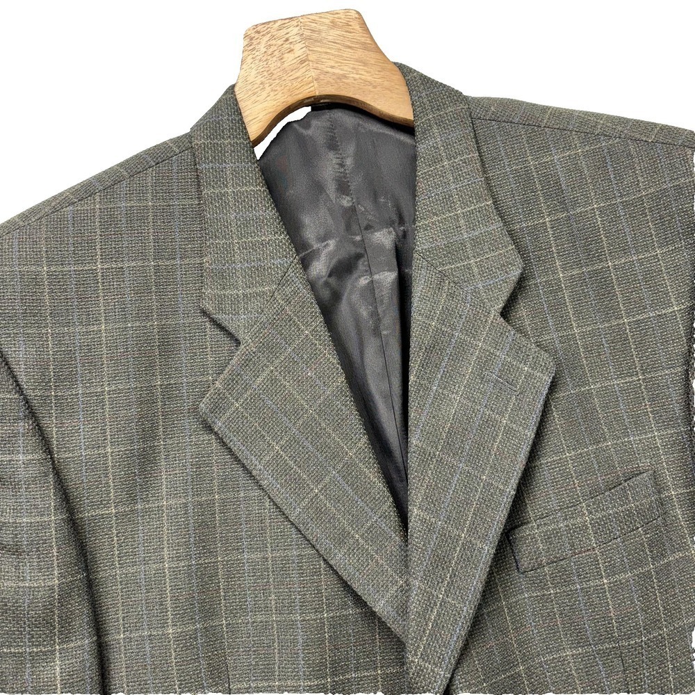 Ermenegildo Zegna Blazer Mens 38 Gray Plaid Wool Sport Coat Vitale Biella Italy
